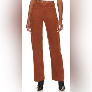 AGOLDE Harper Mid Rise Wide Straight in Saddle Corduroy